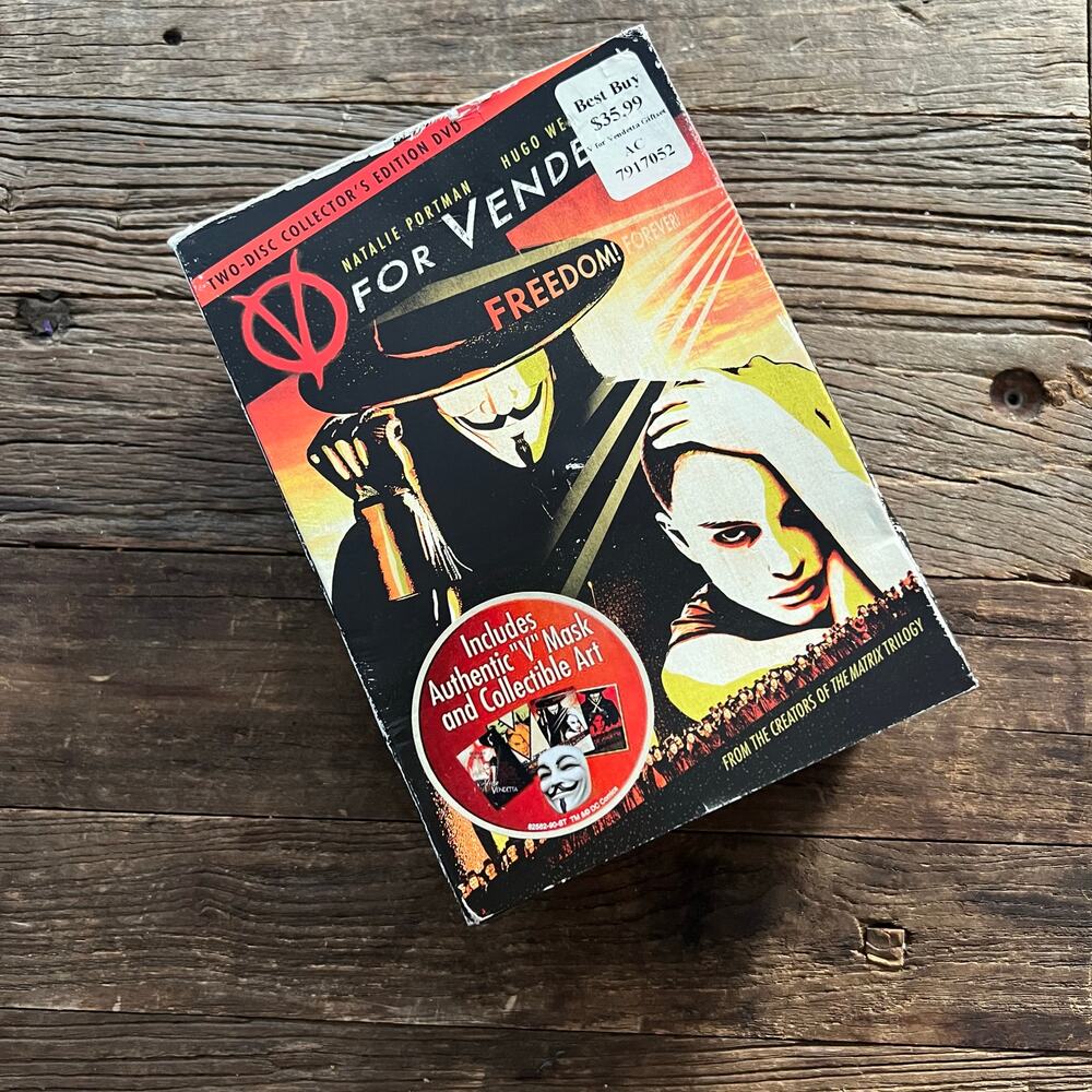 V for Vendetta 2-Disc Collector's Edition (DVD) Complete w/ Mask & Cards JL